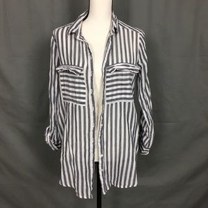 MOVING SALE | Blue & White Button-Down Top